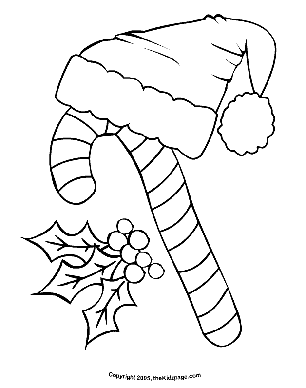 Candy Cane Free Image For Kids Coloring Page