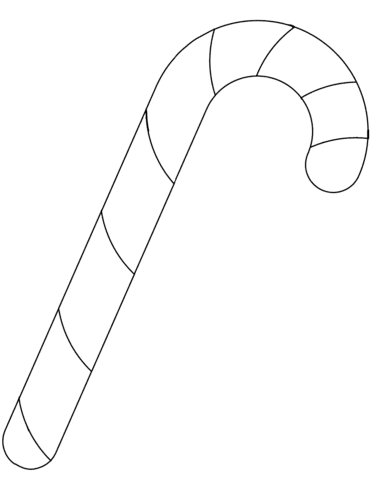 Candy Cane Image Coloring Page