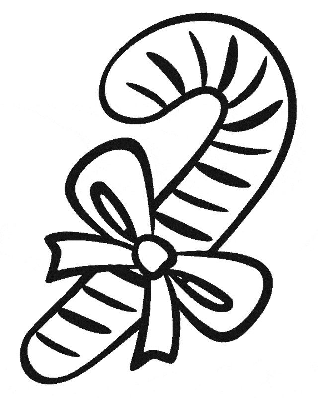Candy Cane Picture For Children Coloring Page