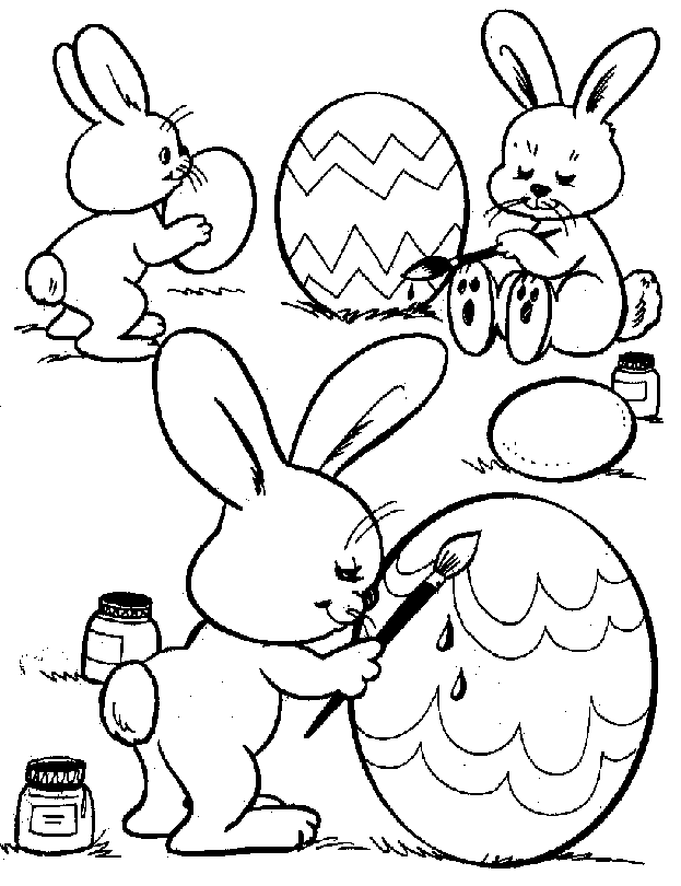 Cartoon Easter Cartoon Coloring Page