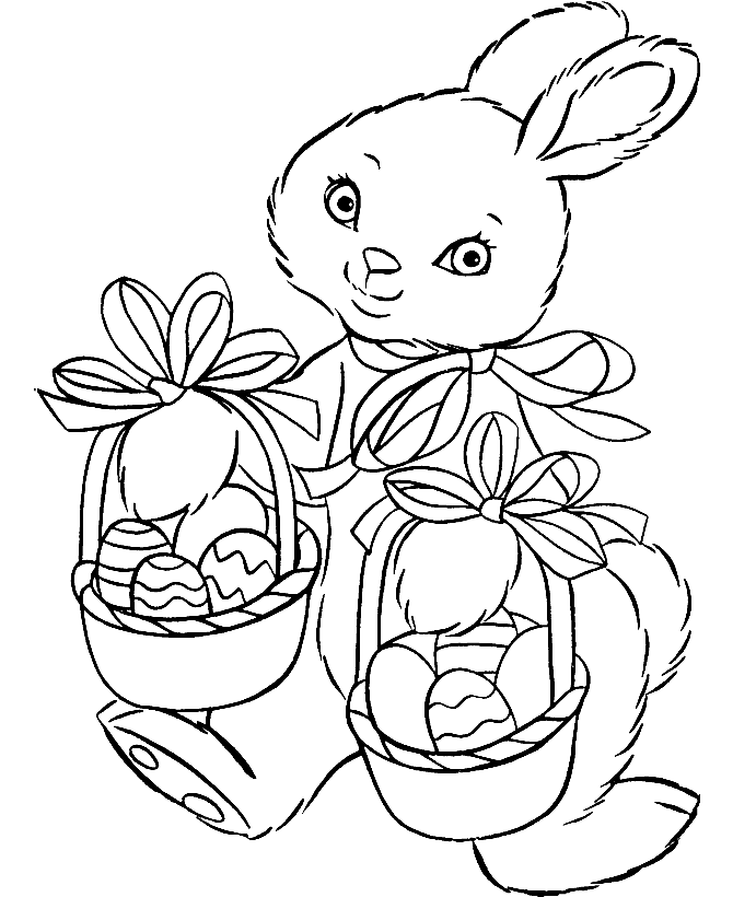 Cartoon Easter Cute Coloring Page