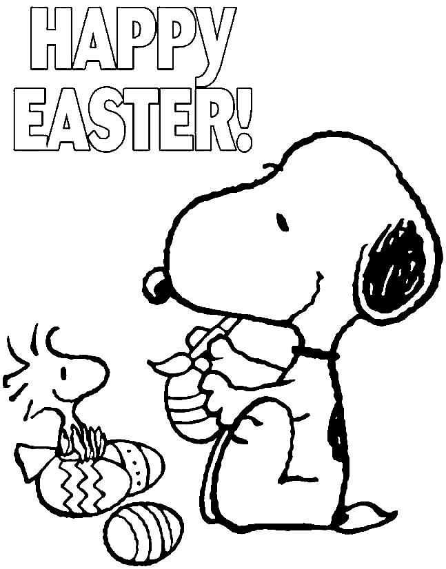 Cartoon Easter Image Coloring Page