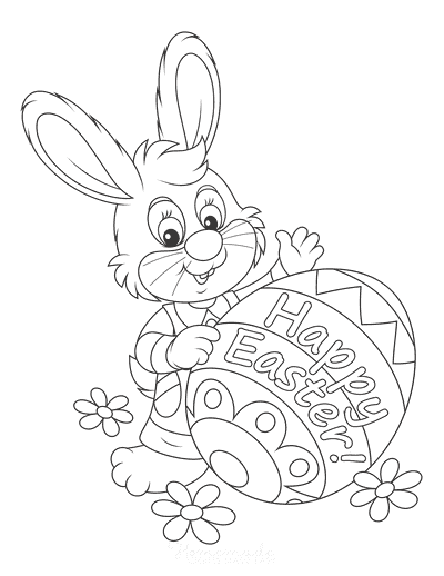 Cartoon Easter Picture For Kids Coloring Page