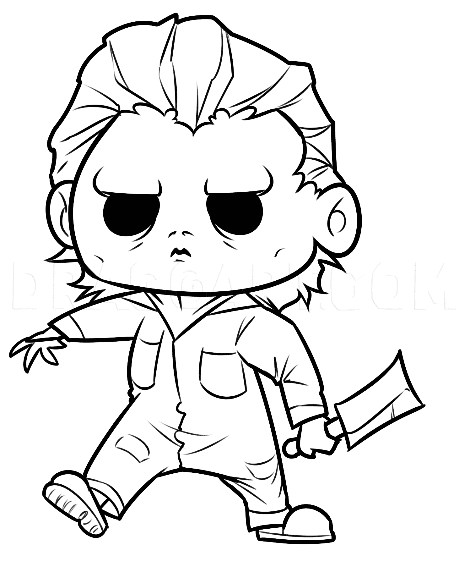 Chibi Michael Myers Coloring Page