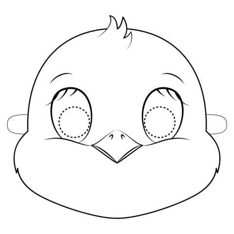 Chick Mask Printable Coloring Page