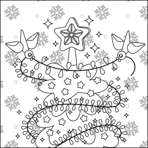 Christmas Lights Sweet Coloring Page