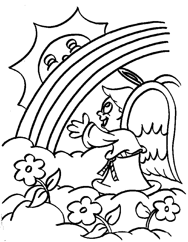 Christmas Angel Drawing Image Coloring Page
