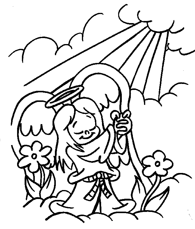 Christmas Angel For Kids Picture Coloring Page