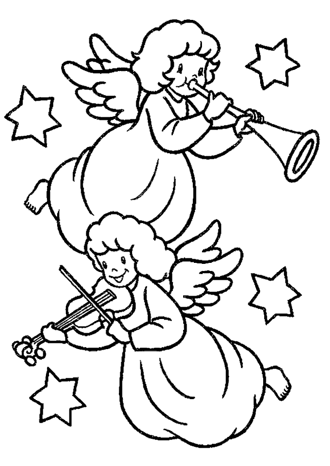Christmas Angel Lovely Coloring Page