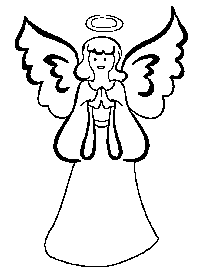 Christmas Angel Painting For Kids Coloring Page