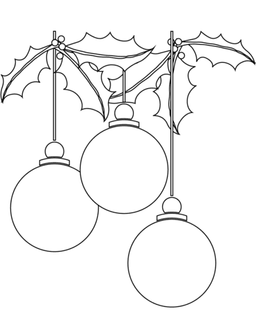 Christmas Ball Ornaments Coloring Page