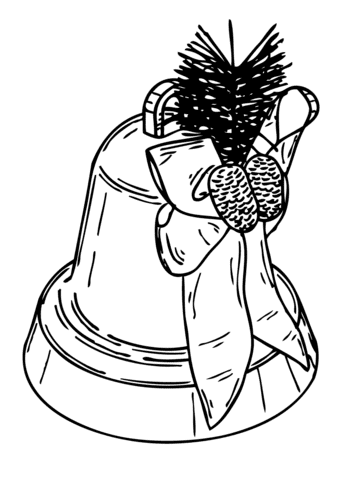 Christmas Bell For Kids Image Coloring Page