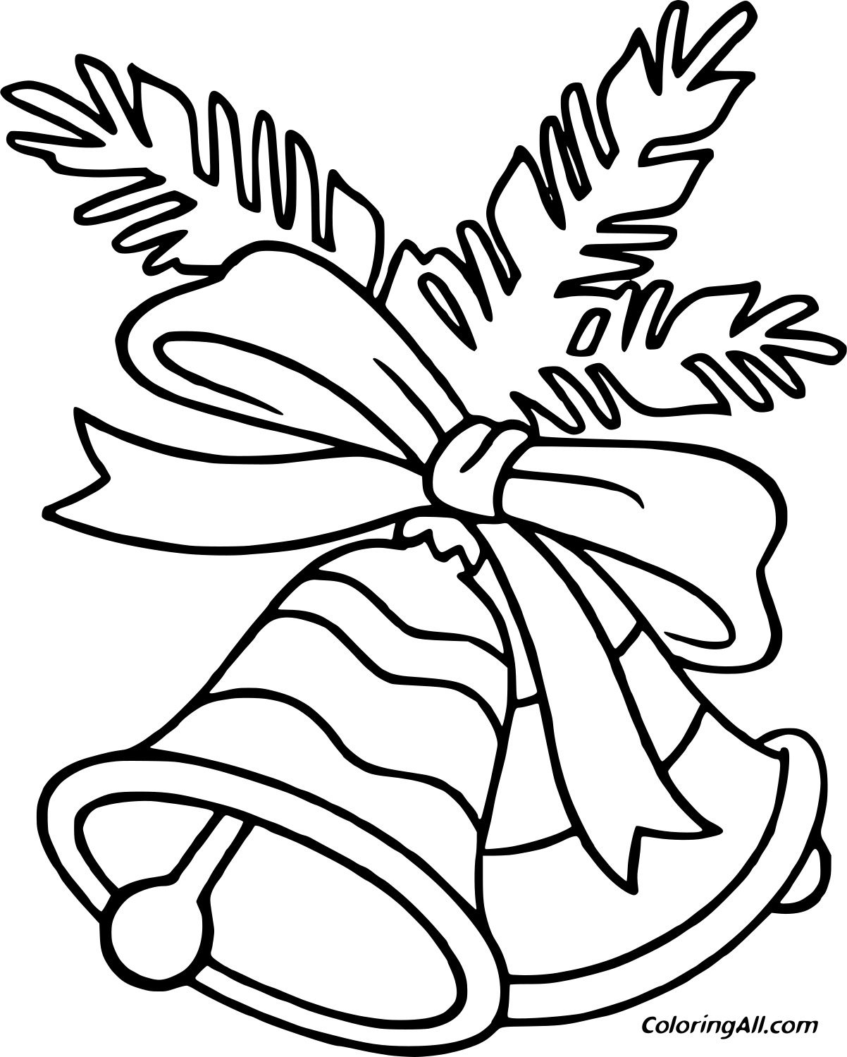 Christmas Bells Image For Kids Coloring Page