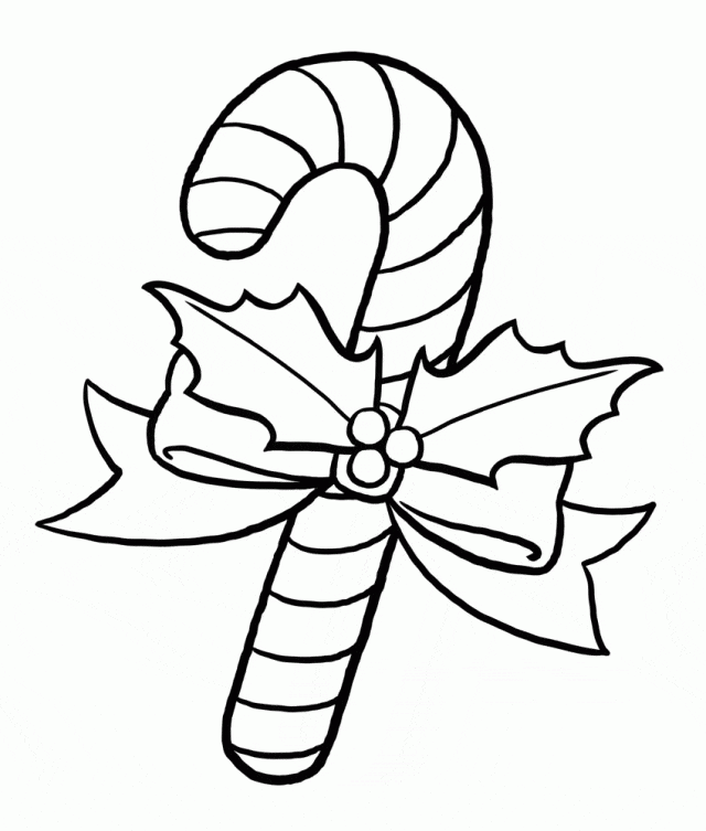 Christmas Candy Cane Drawing Coloring Page