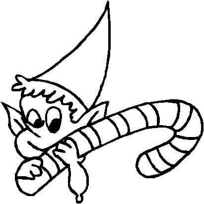 Christmas Candy Cane For Children Picture Coloring Page