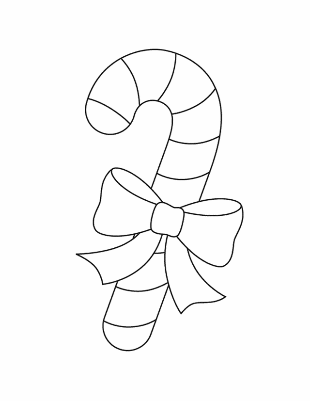 Christmas Candy Cane For Children Coloring Page
