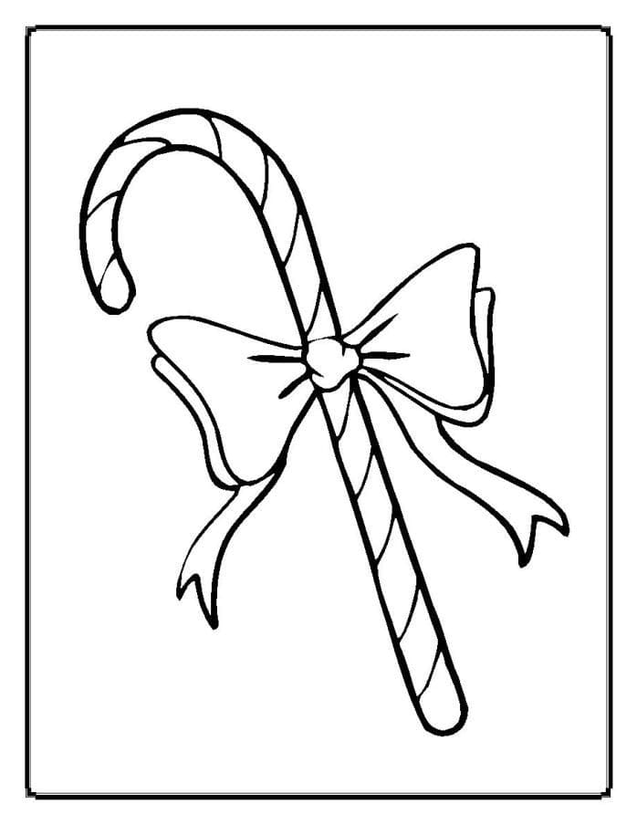 Christmas Candy Cane Image For Kids Coloring Page