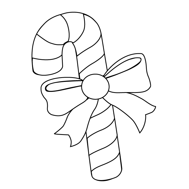 Christmas Candy Cane Lovely Coloring Page