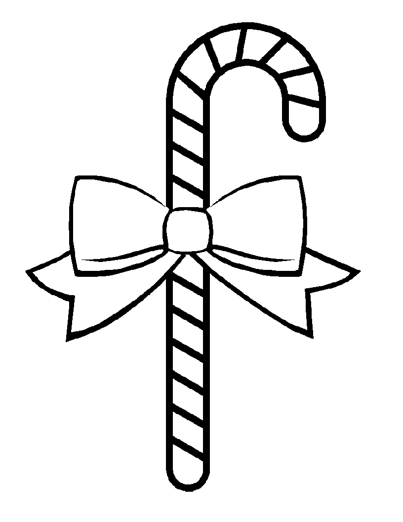 Christmas Candy Cane Printable Coloring Page