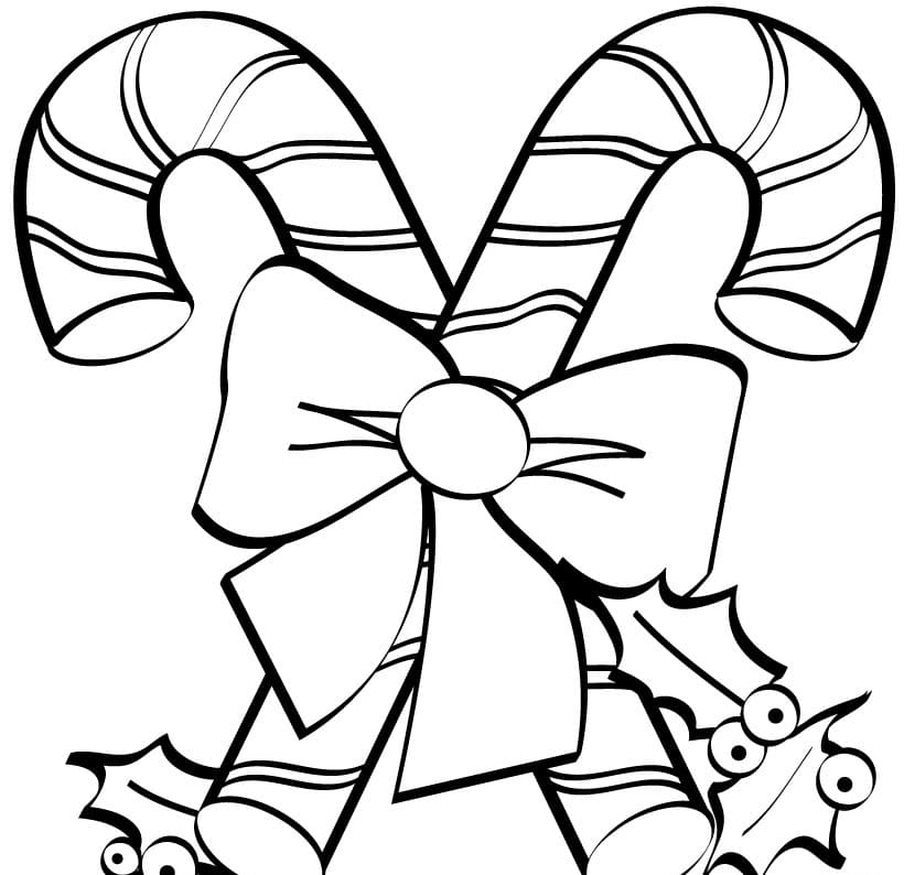Christmas Candy Clip Art Image Coloring Page