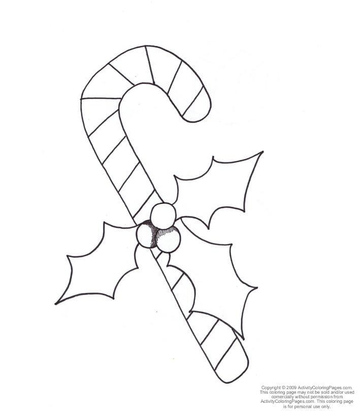 Christmas Candy Image Coloring Page
