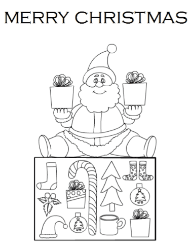 Christmas Card Clip Art Coloring Page
