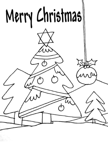 Christmas Card Image For Children Coloring Page