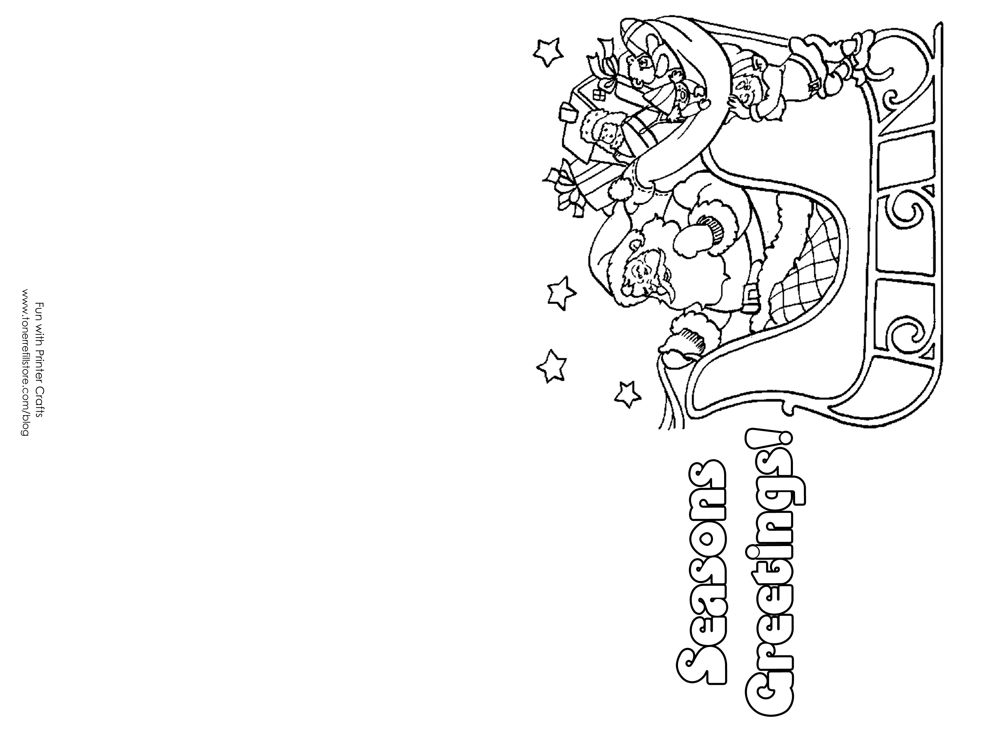 Christmas Card Lovely Picture Coloring Page