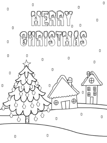 Christmas Card Tasteful Coloring Page