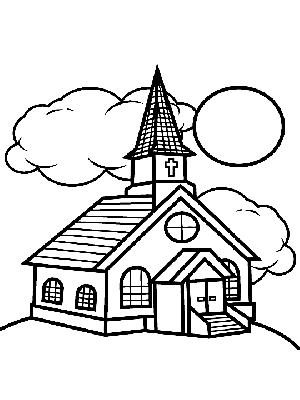 Christmas Church Printable Coloring Page