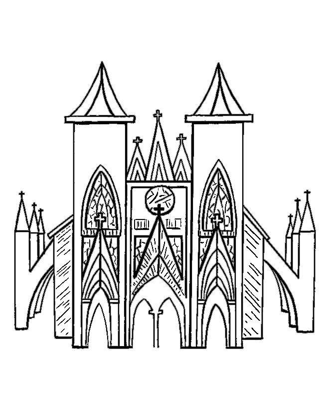 Christmas Church Sweet Coloring Page