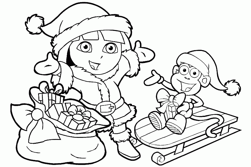 Christmas Drawing For Kids Coloring Page