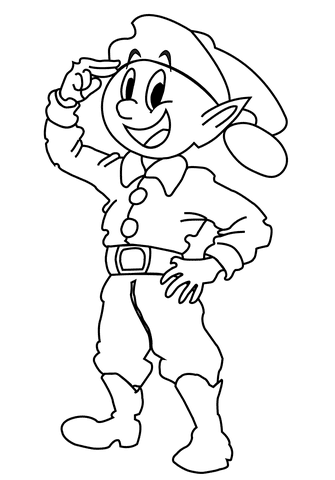 Christmas Elf Picture Coloring Page