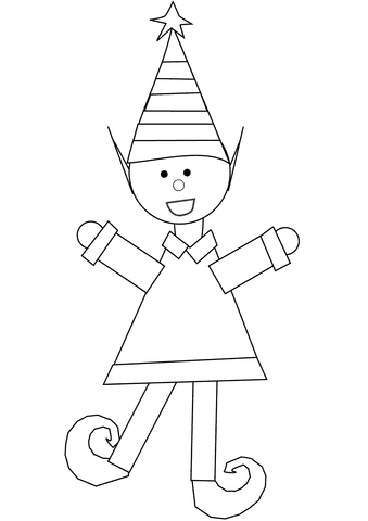 Christmas Elf Sweet Picture Coloring Page