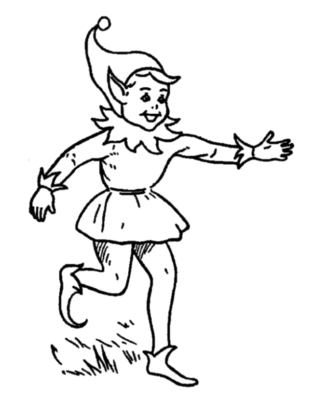 Christmas Elves Lovely Coloring Page