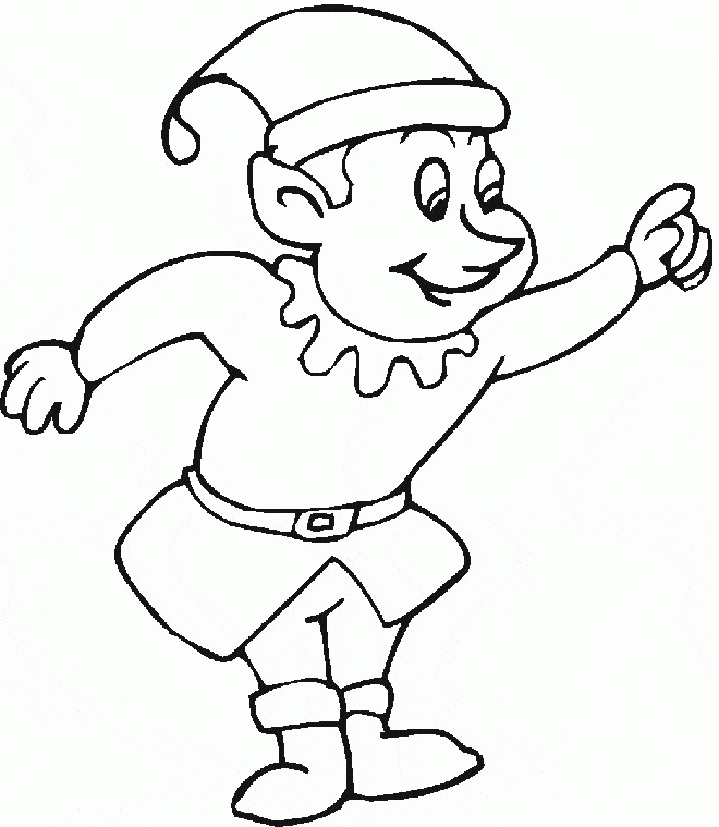 Christmas Elves Sweet Picture Coloring Page
