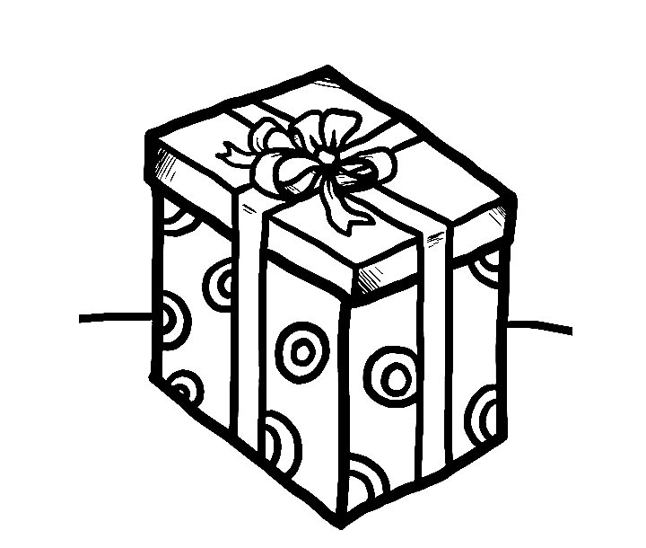 Christmas Gift Image Coloring Page