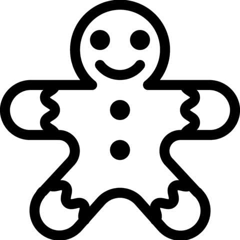 Christmas Gingerbread Cookie For Kids Coloring Page