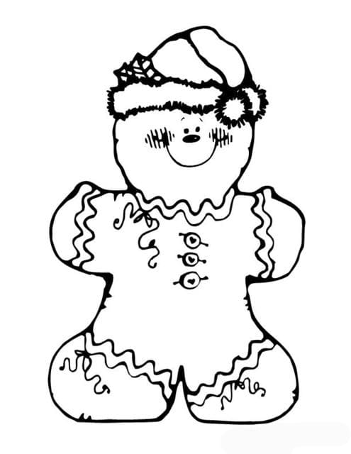 Christmas Gingerbread Cookies Coloring Page