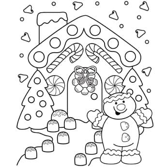 Christmas Gingerbread Lovely Printable Coloring Page