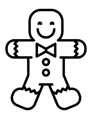 Christmas Gingerbread Man Image For Kids Coloring Page
