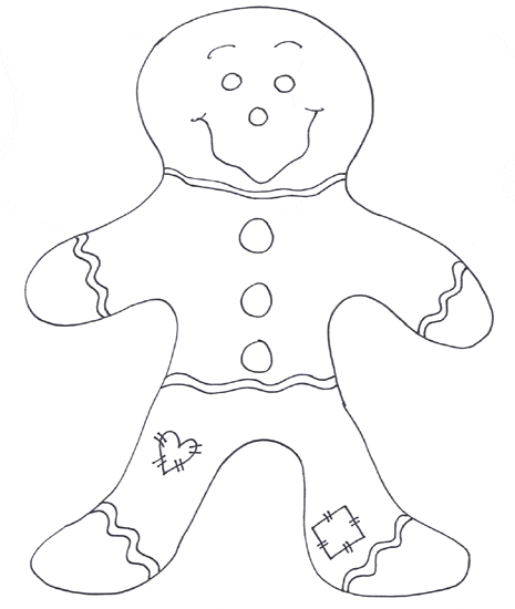 Christmas Gingerbread Men Cute Coloring Page