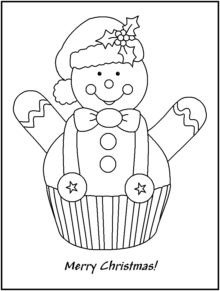 Christmas Gingerbread Printable Coloring Page