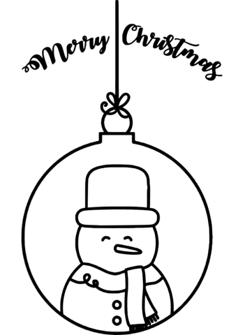 Christmas Greeting With Snowman Image For Kids Coloring Page