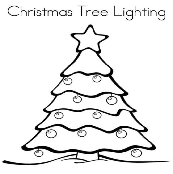 Christmas Light Trees Coloring Page