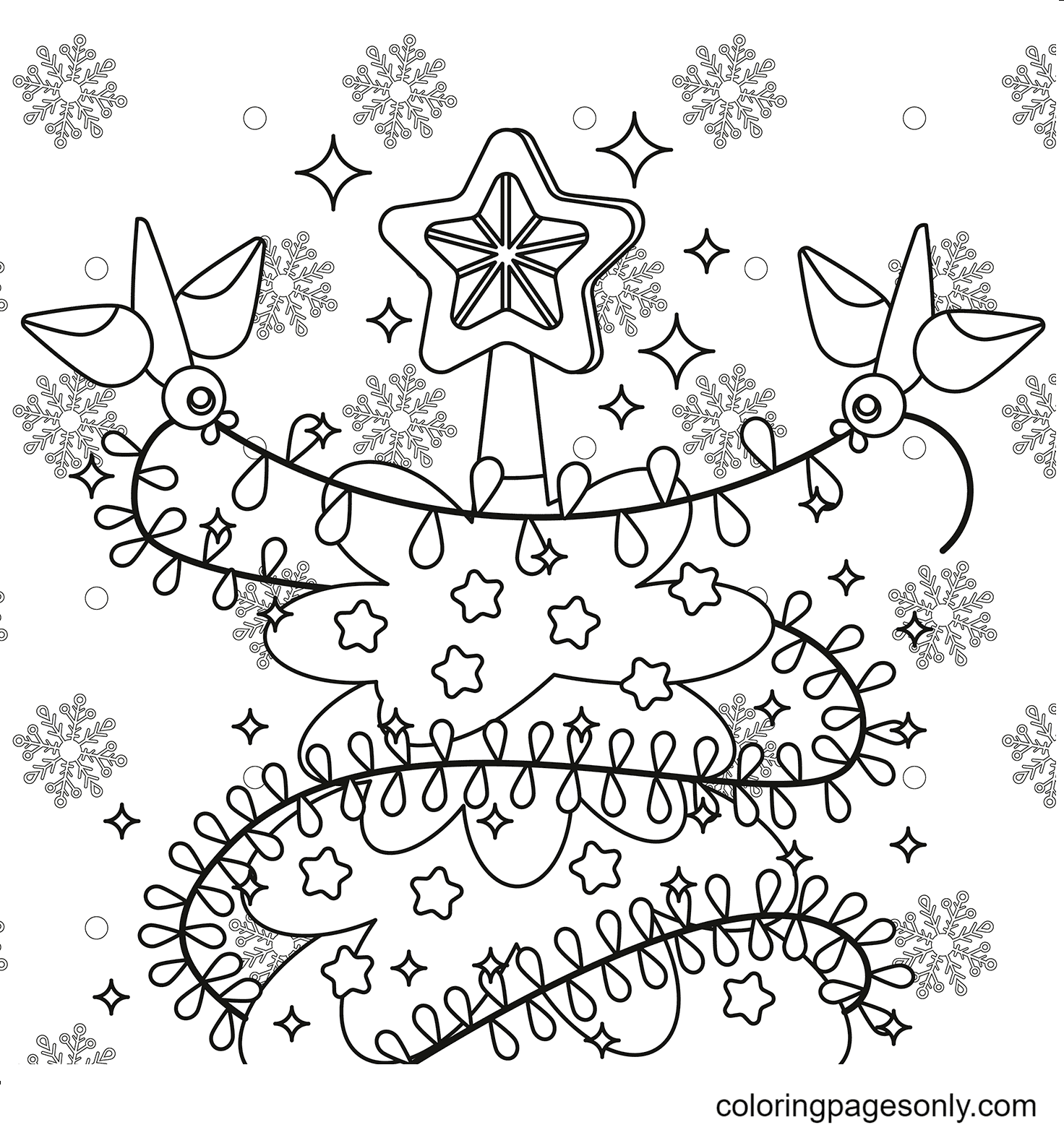 Christmas Lights Free Printable Image For Kids Coloring Page