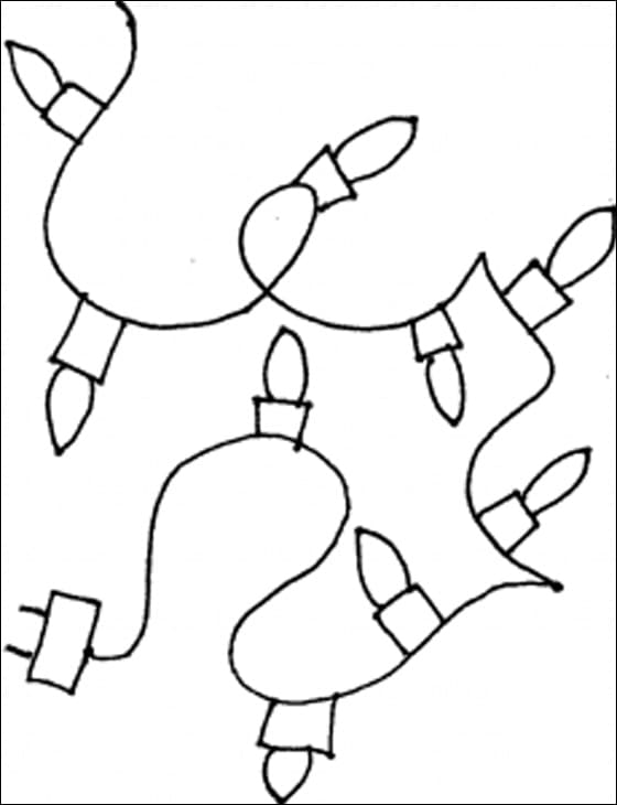 Christmas Lights Sweet Picture Coloring Page