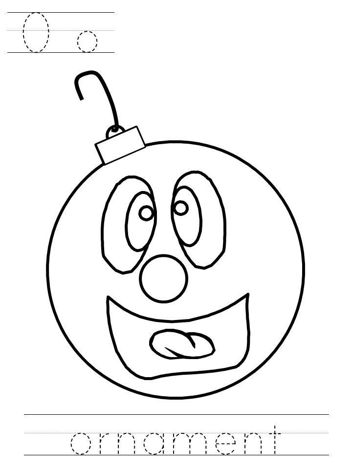 Christmas Ornament Clip Art For Kids Coloring Page