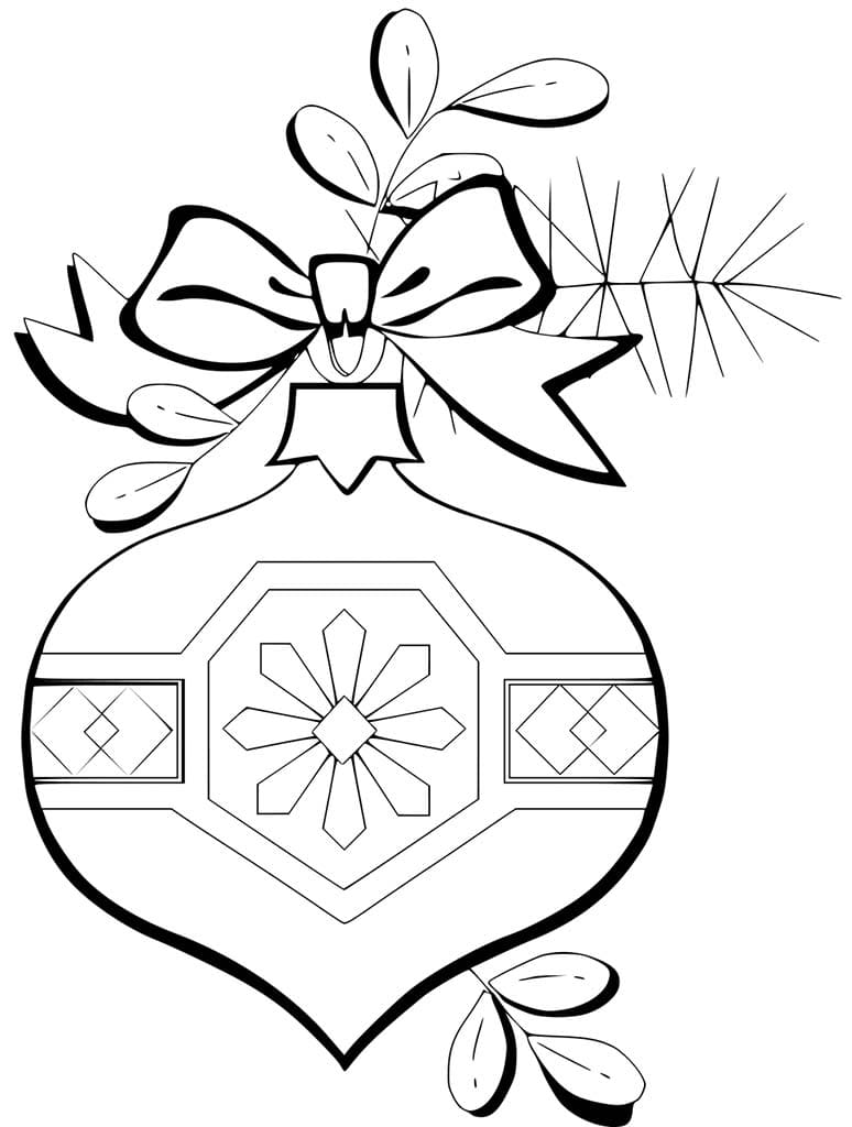 Christmas Ornaments Drawing Coloring Page