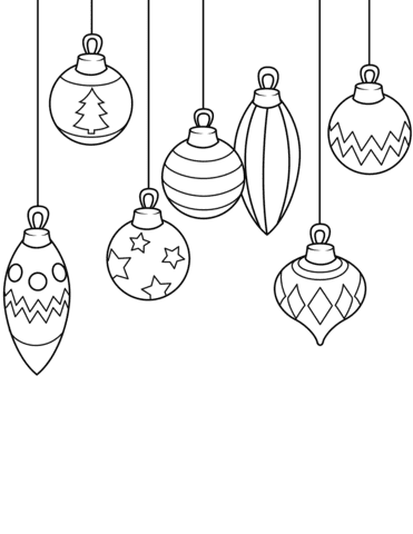 Christmas Ornaments Printable Image Coloring Page